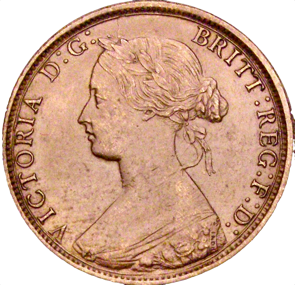 1865/3 Halfpenny F297 Very rare NEF