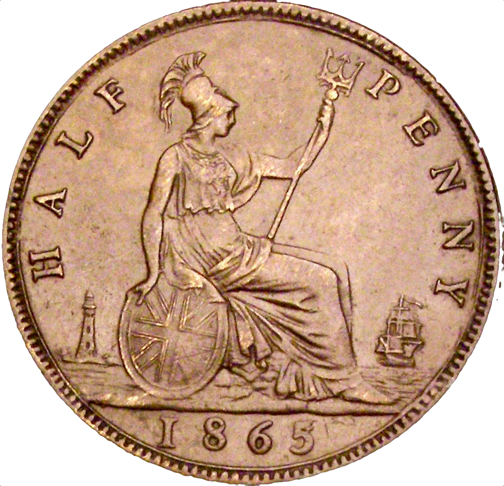 1865/3 Halfpenny F297 Very rare NEF