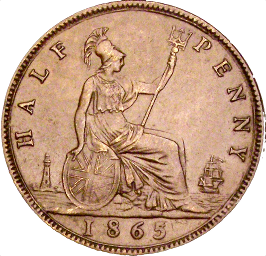 1865/3 Halfpenny F297 Very rare NEF