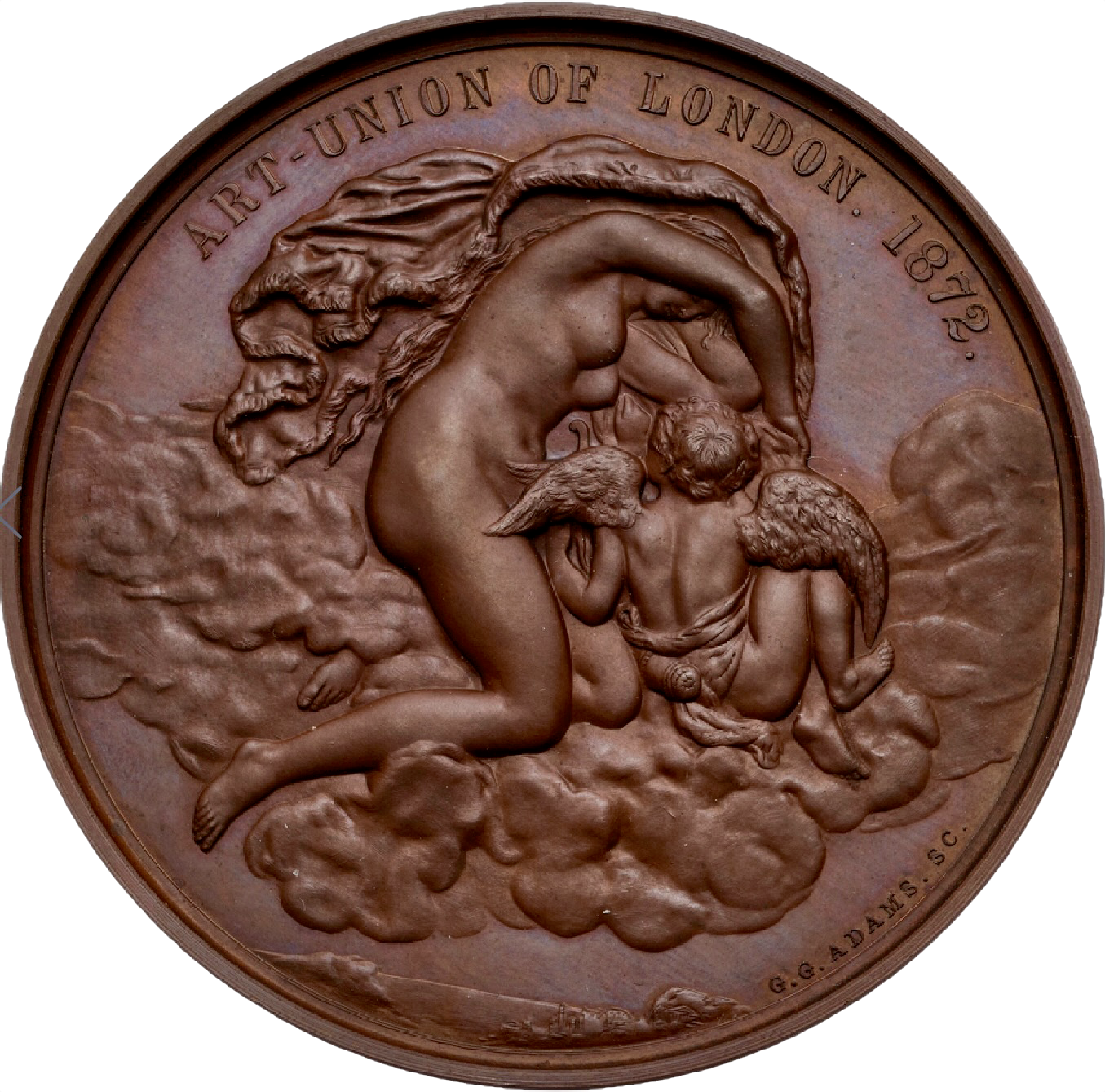 1872 William Etty Art Union of London 57mm copper medal BHM 2938 E1621