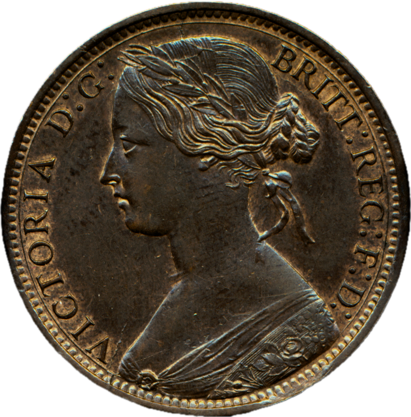 1872 Penny F62 UNC