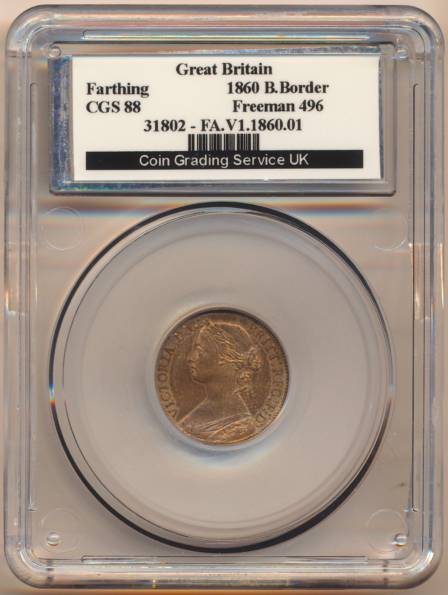 1873 Farthing S3958 F 524 Low 3 LCGS85 UNC
