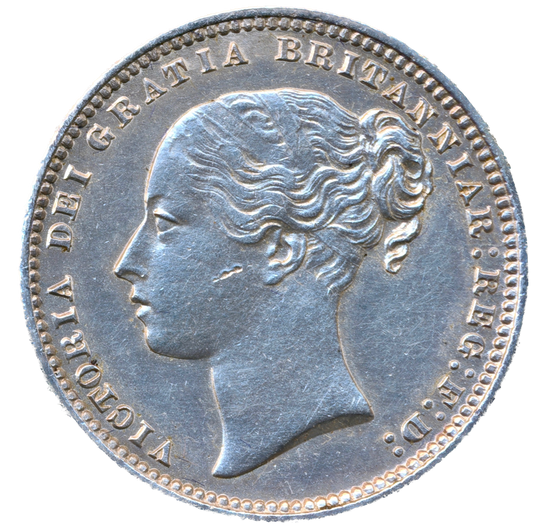 1874 Shilling Third young head die 43 S3906A ESC 3044 plain 4 EF