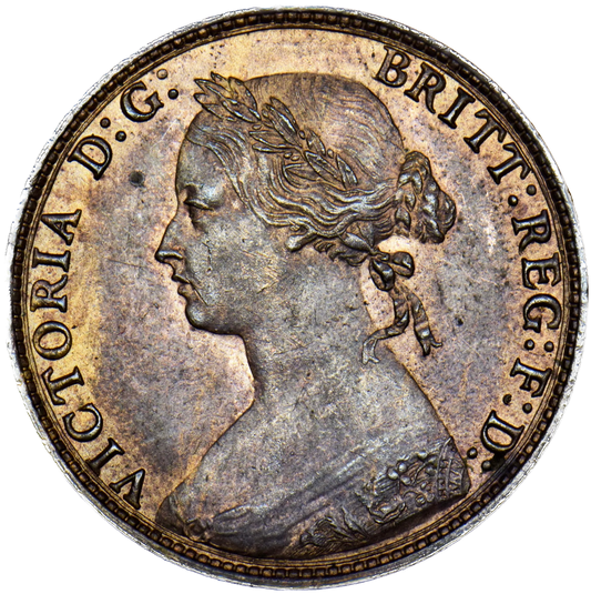 1874H Halfpenny F 318 AUNC