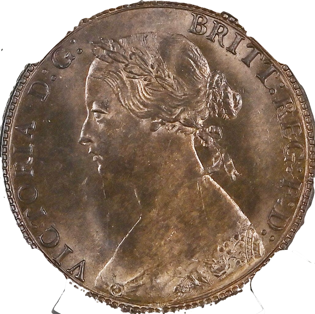 1874H Halfpenny F 318 UNC MS64RB