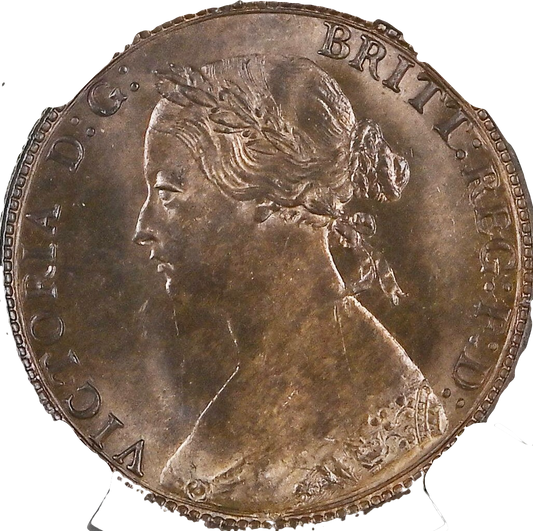 1874H Halfpenny F 318 UNC MS64RB