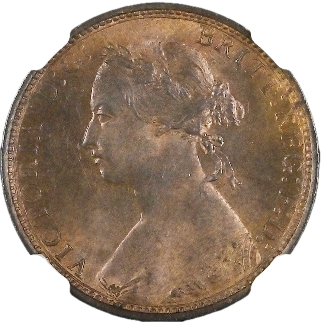 1875H Halfpenny F 323 UNC MS64RB