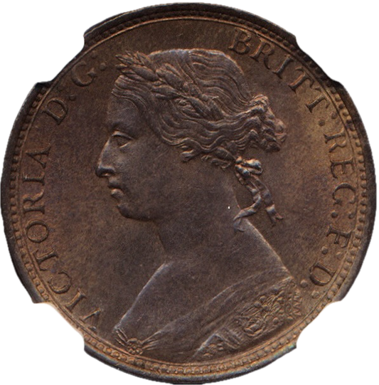 1875H Halfpenny F 323 UNC MS64RB