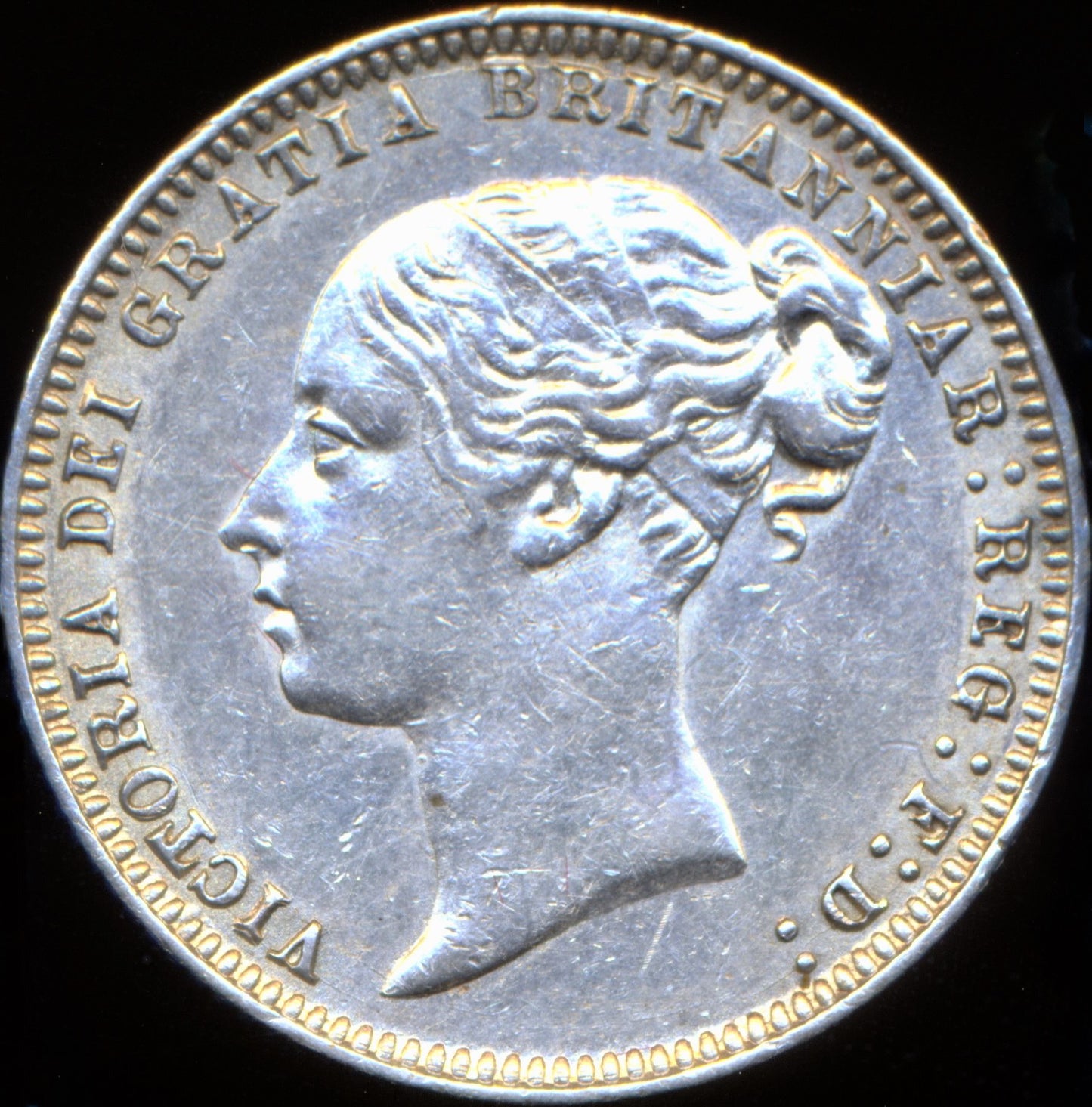 1877 Sixpence Second young head die 32 S3910 ESC 3232 Scarce GEF