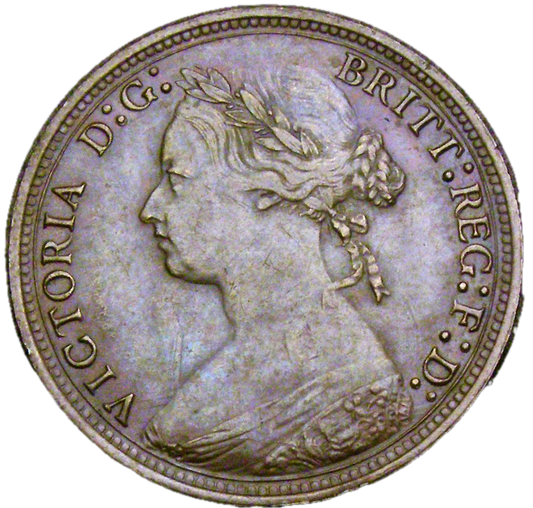 1878 Halfpenny F 337 Narrow date Rare GVF
