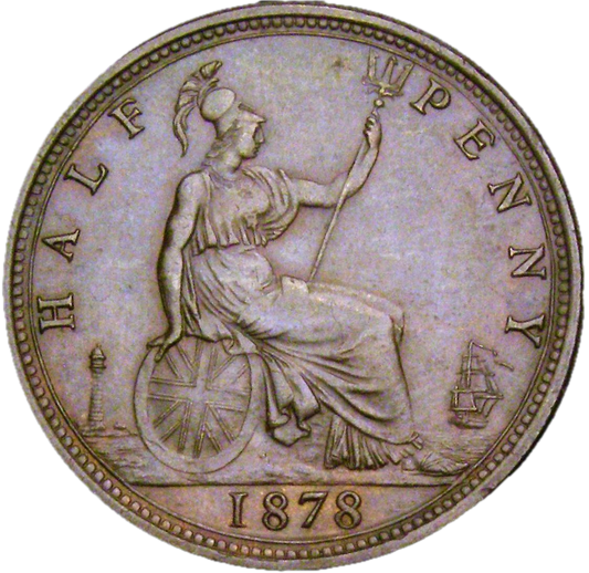 1878 Halfpenny F 337 Narrow date Rare GVF
