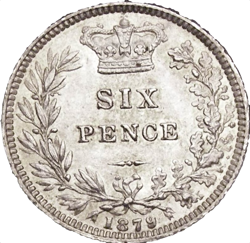 1879 Sixpence Second young head No die number S3911 ESC 3244 Rare EF