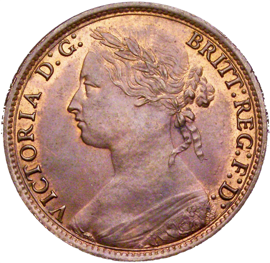 1880 Penny F99 Obv 9 Rev J  UNC/AUNC