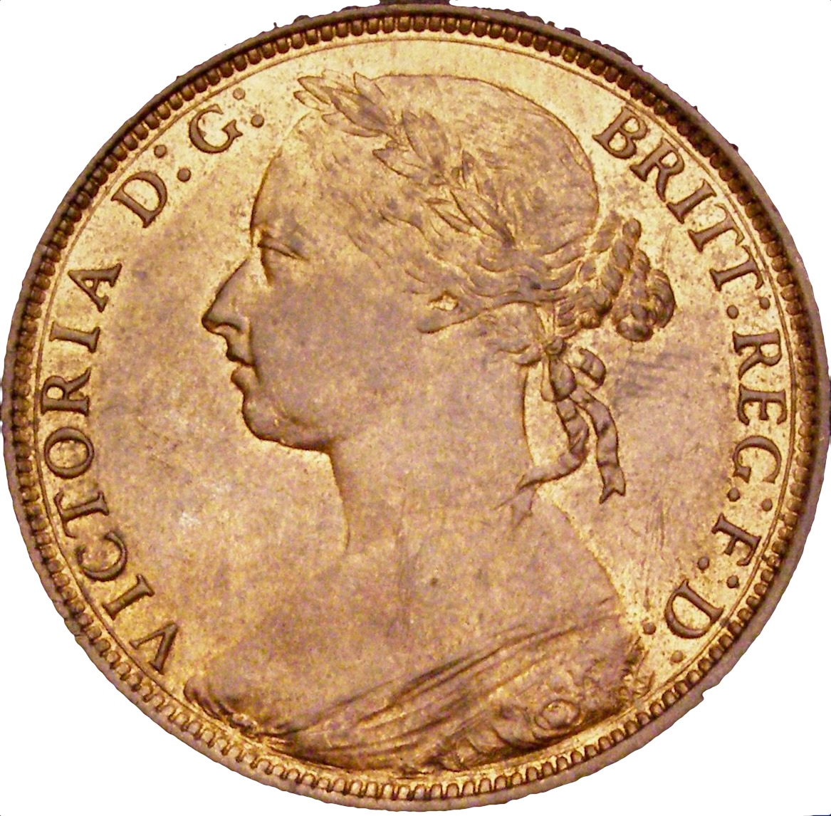 1881H Penny F108 Obv 11 Rev M UNC