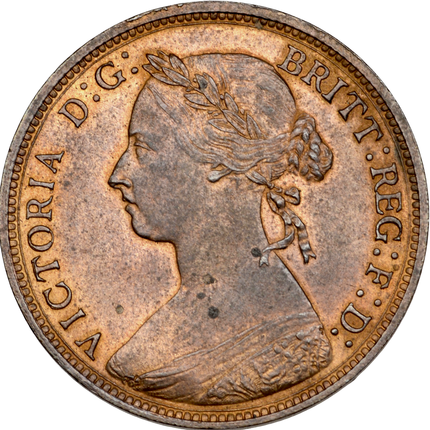 1882H Halfpenny F 347 AUNC