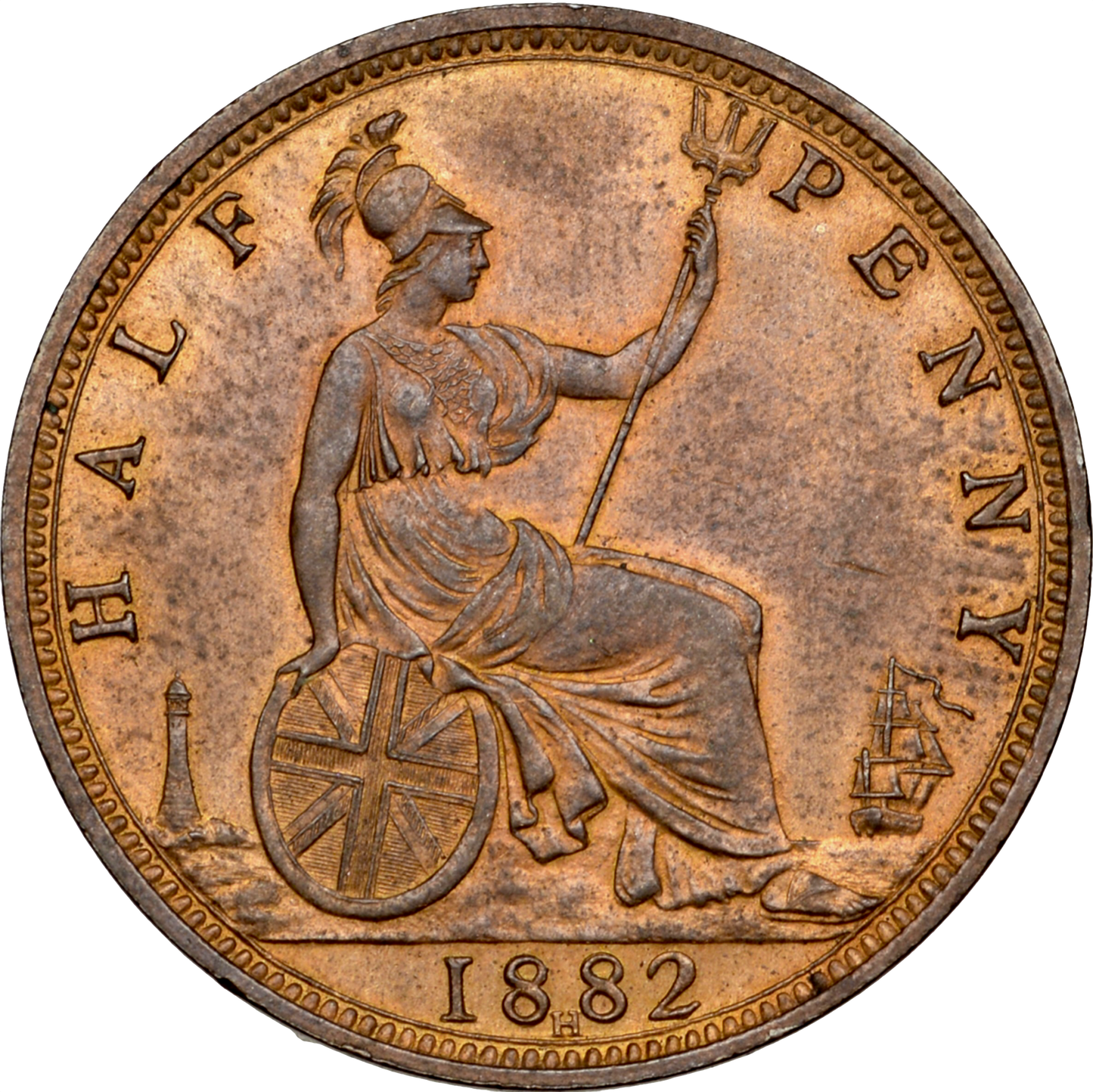 1882H Halfpenny F 347 AUNC