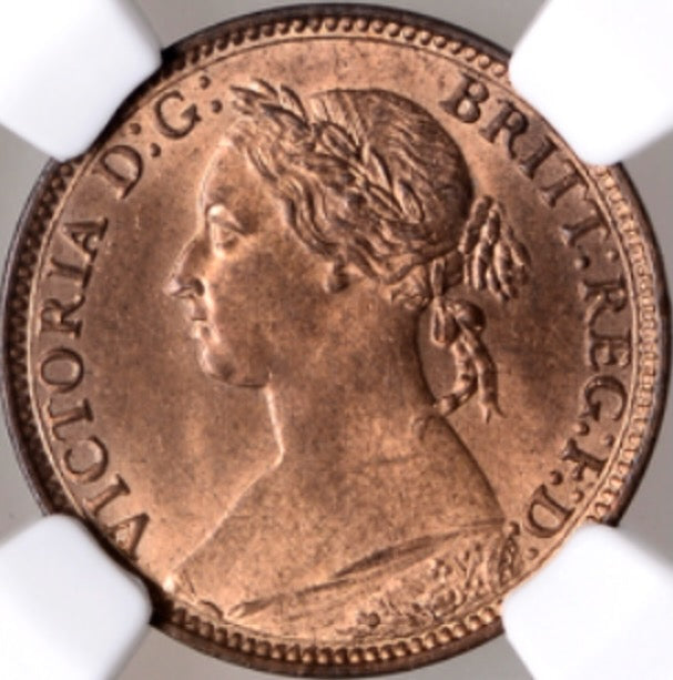 1882H Farthing S3959 F 549 MS 65 RB