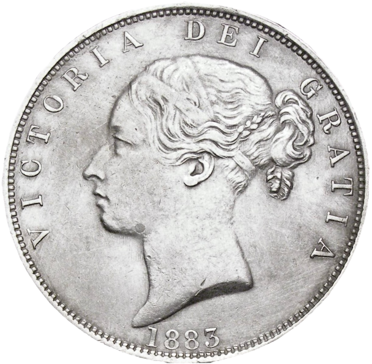 1883 Halfcrown S3889 ESC 2762 EF/GEF