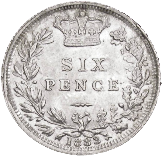 1883 Sixpence Third young head S3912 ESC 3255 Scarce UNC