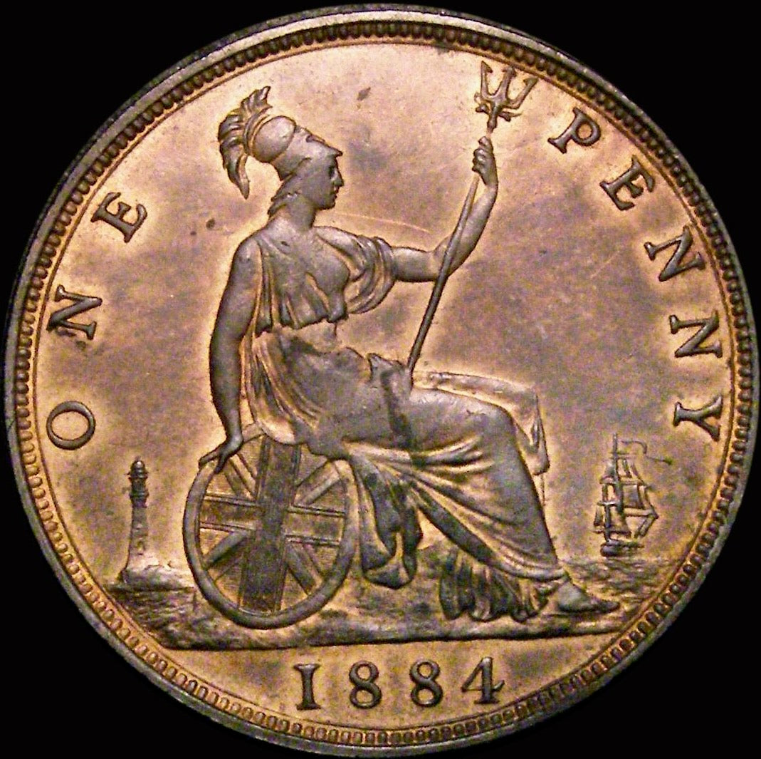 1884 Penny F119 UNC LCGS75