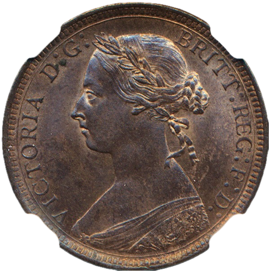 1884 Halfpenny F 352 UNC MS64RB