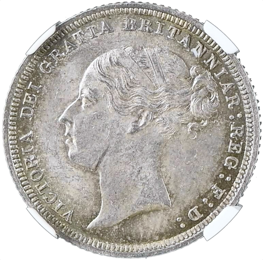 1885 Sixpence Third young head S3912 ESC 3258 Scarce NGC MS62