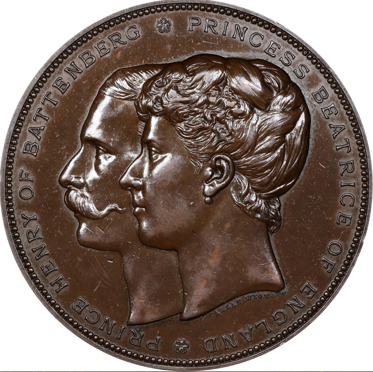 1885 Marriage of Princess Beatrice to Prince Henry of Battenberg 64mm bronze medal BHM 3183 E1718