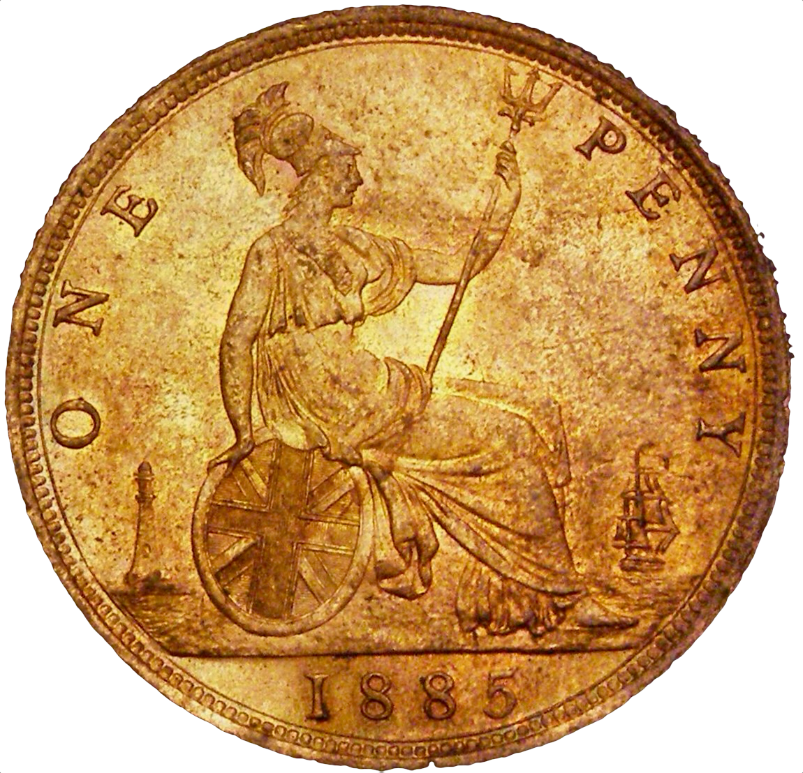 1885 Penny F121 UNC