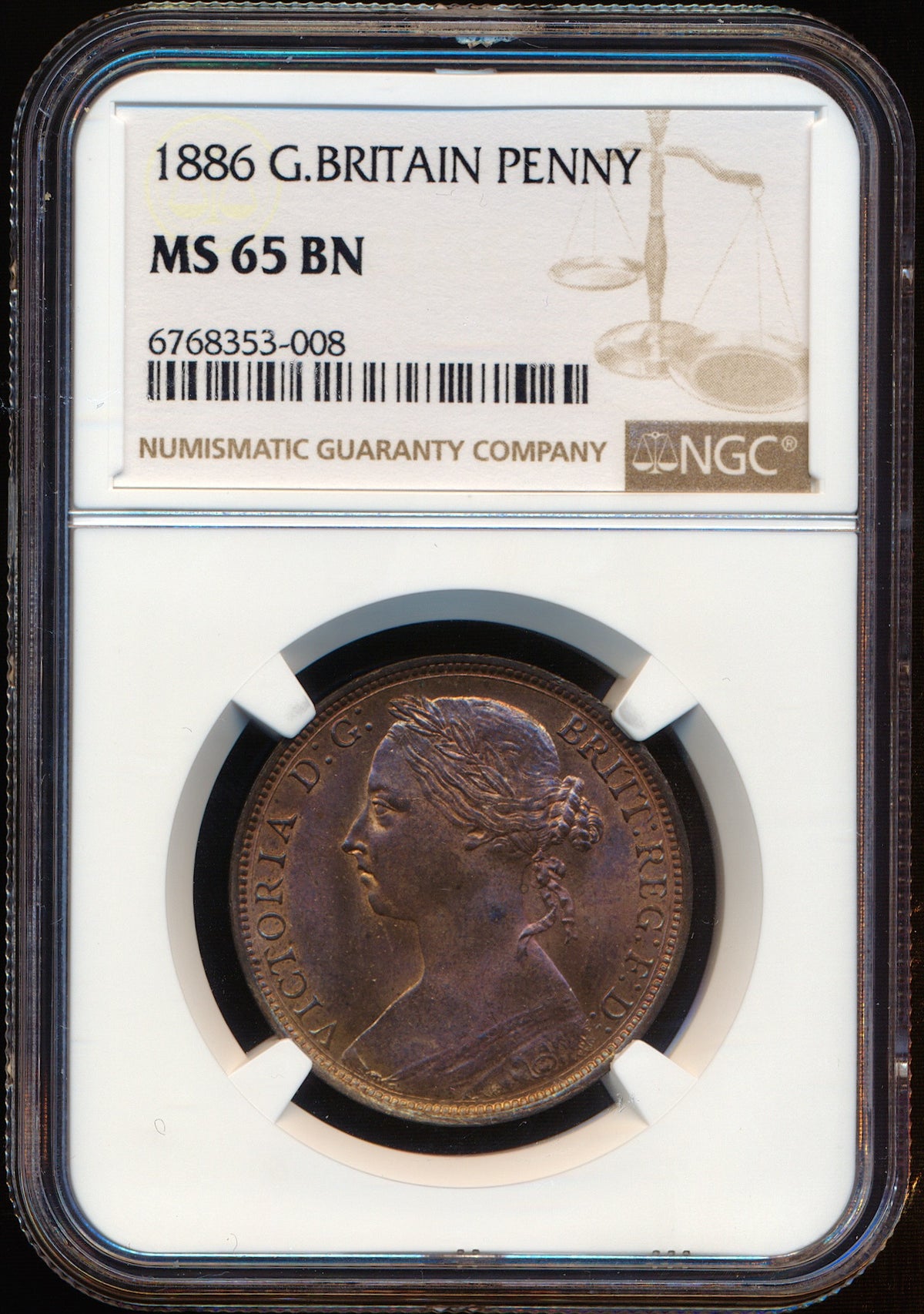 1886 Penny F123 UNC MS65BN