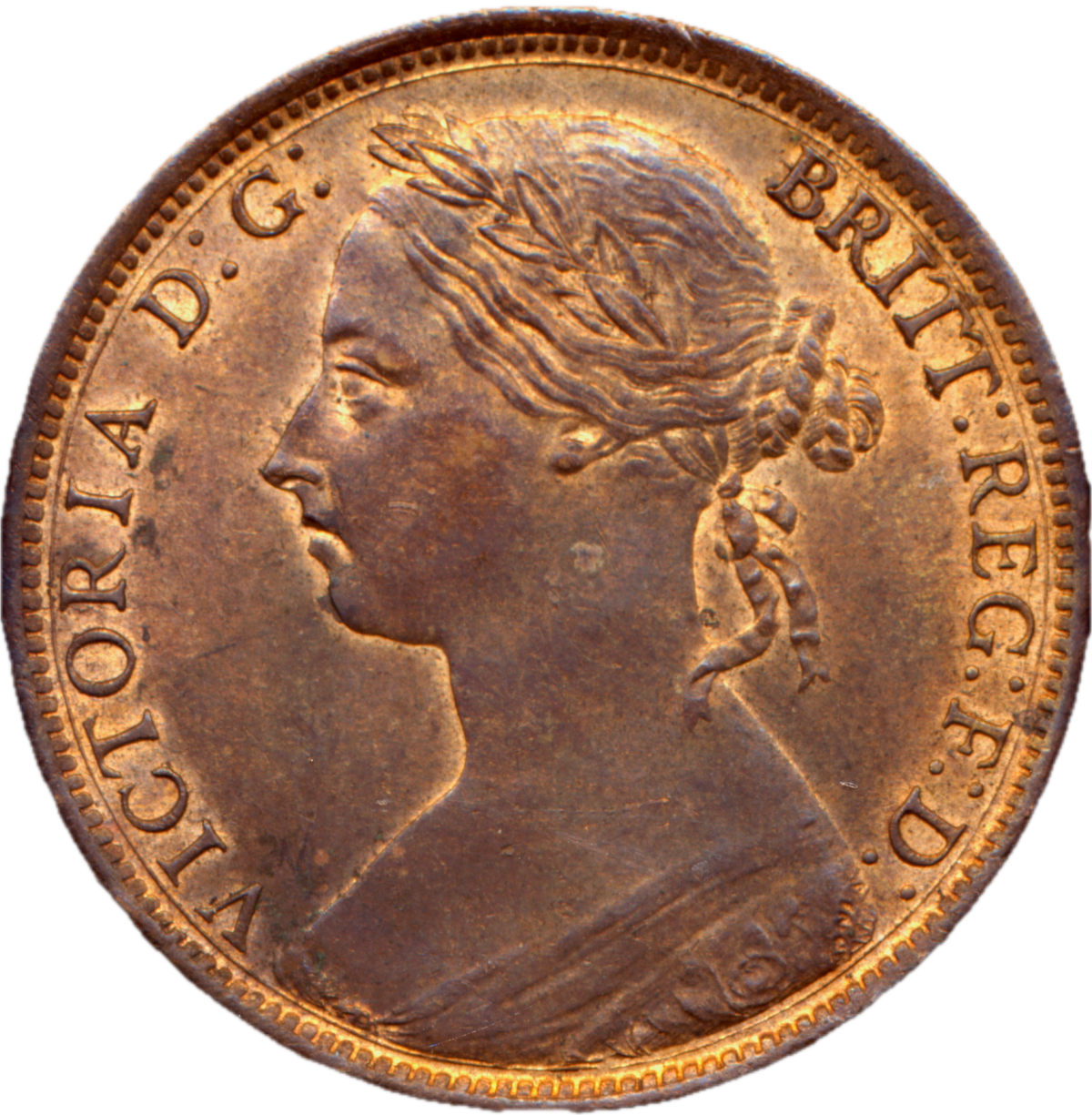 1887 Penny F125 AUNC/UNC