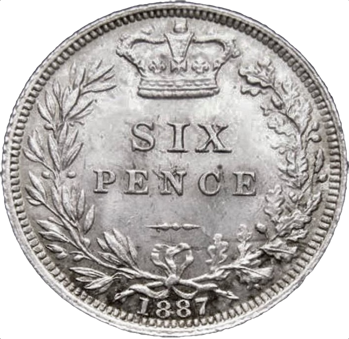 1887 Sixpence S3912 ESC 3262 UNC LCGS 82