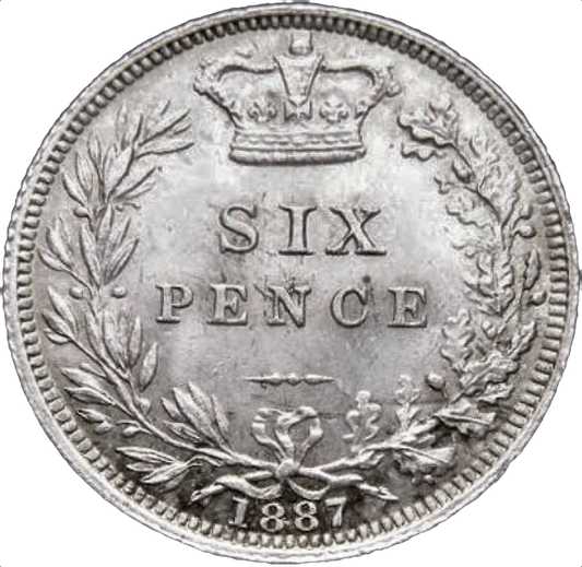 1887 Sixpence S3912 ESC 3262 UNC LCGS 82