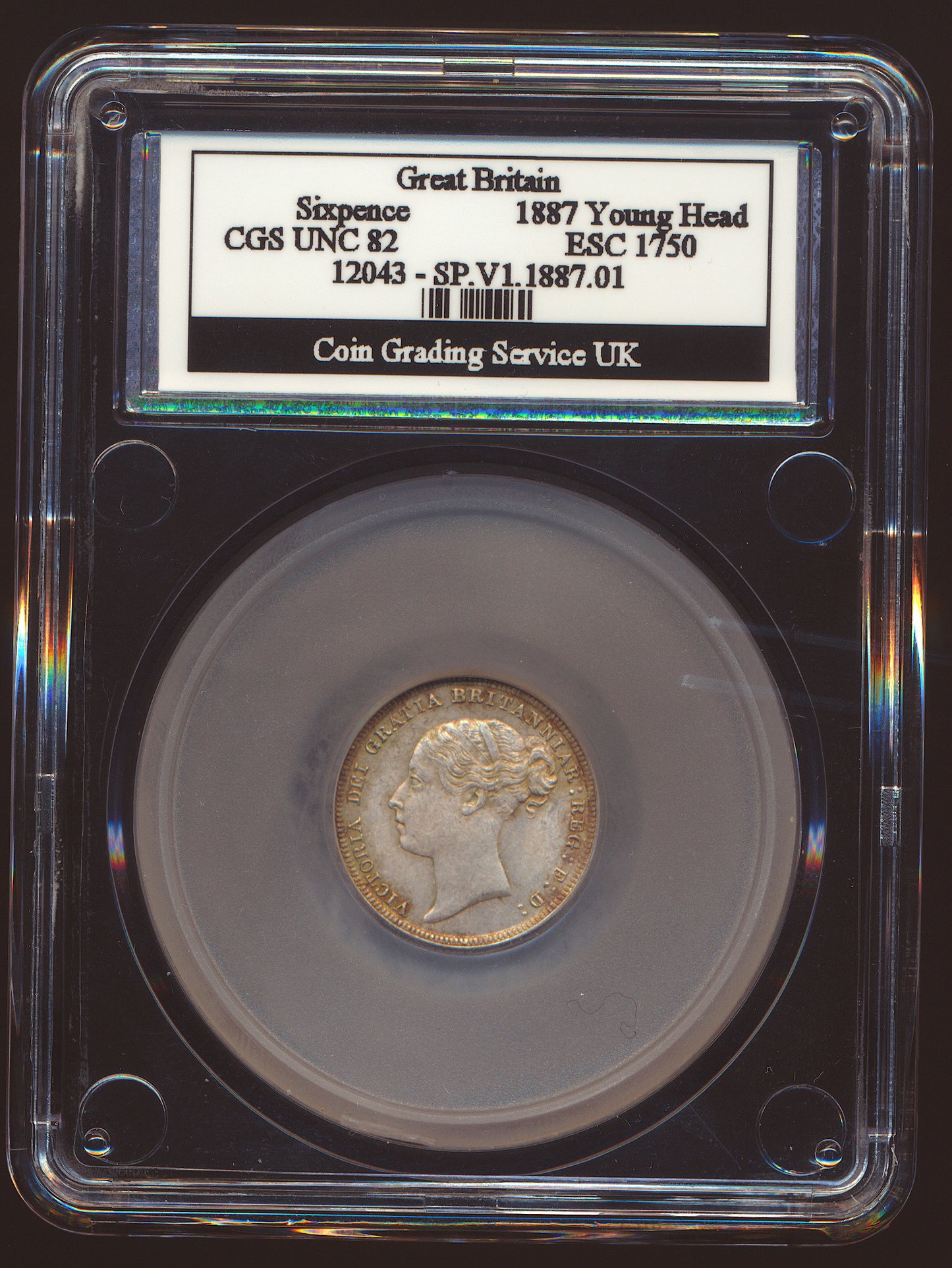 1887 Sixpence S3912 ESC 3262 UNC LCGS 82