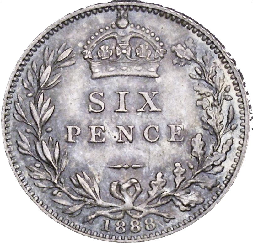 1888 Sixpence S3928 ESC 3277 UNC