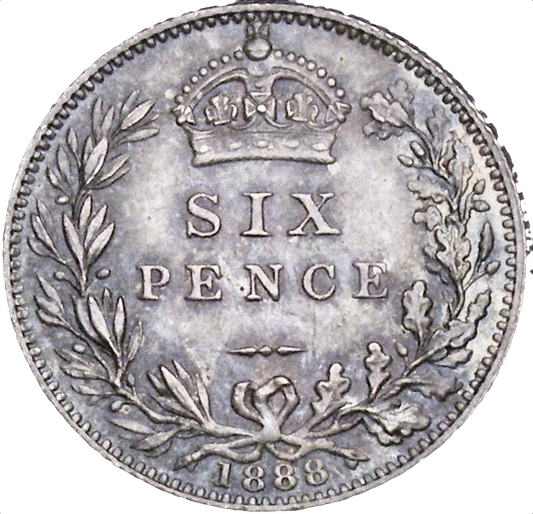 1888 Sixpence S3928 ESC 3277 UNC