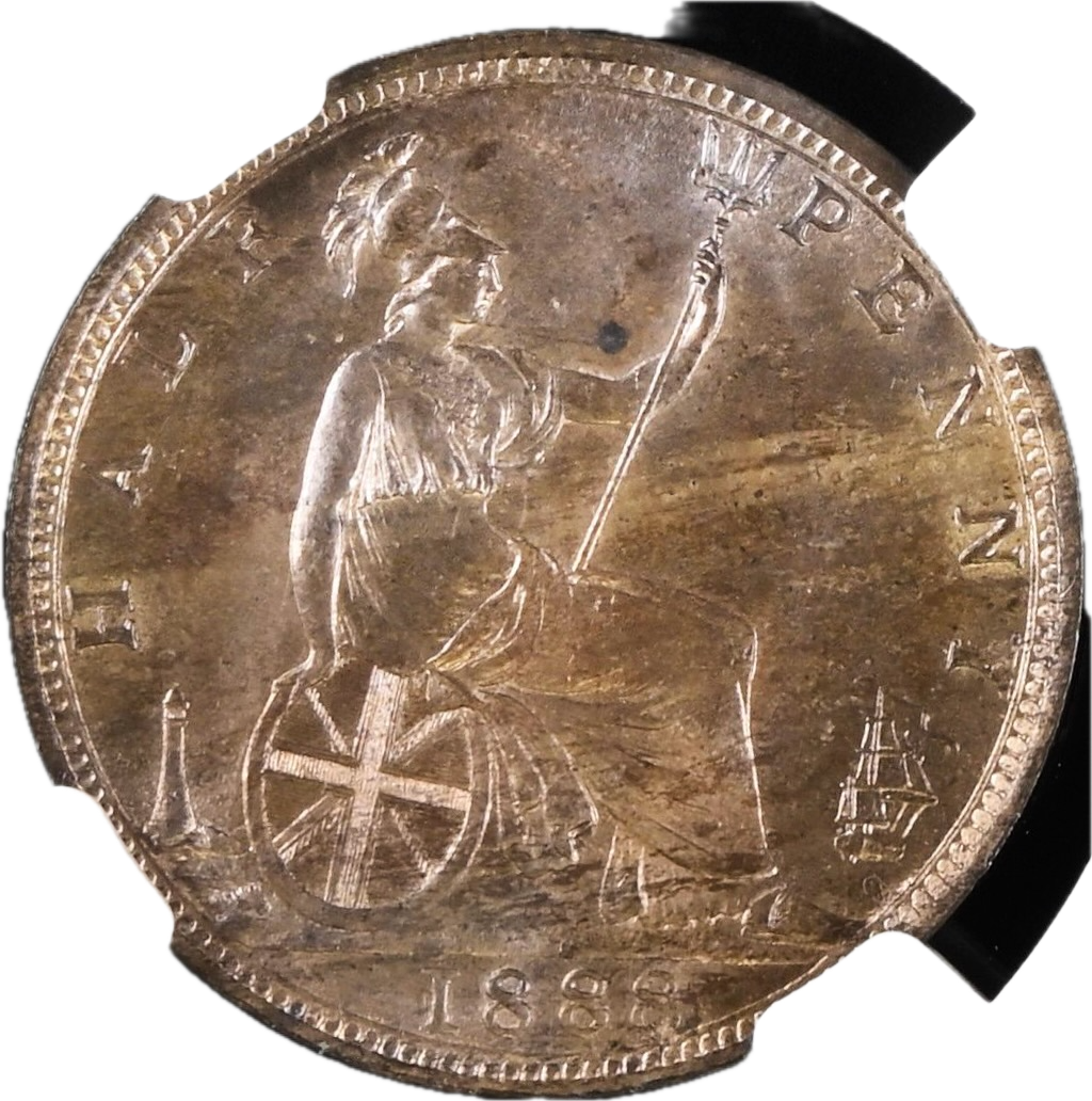 1888 Halfpenny F 359 UNC MS64RB