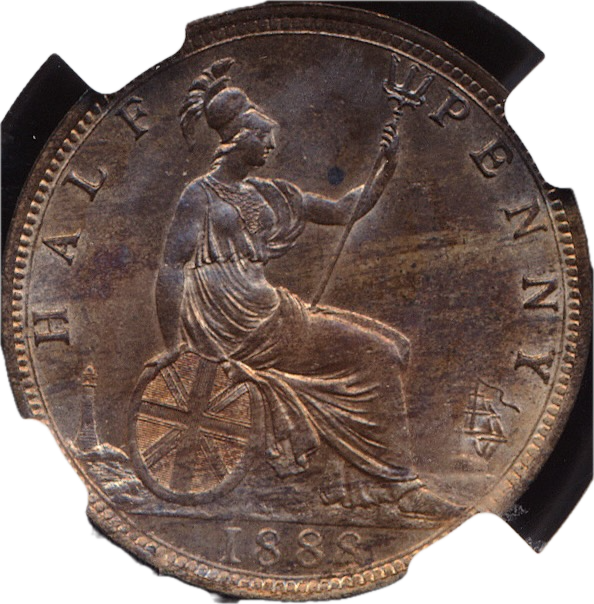 1888 Halfpenny F 359 UNC MS64RB