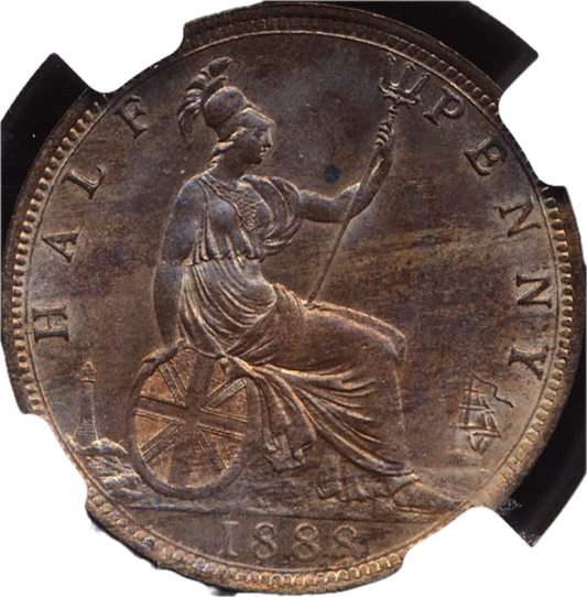 1888 Halfpenny F 359 UNC MS64RB