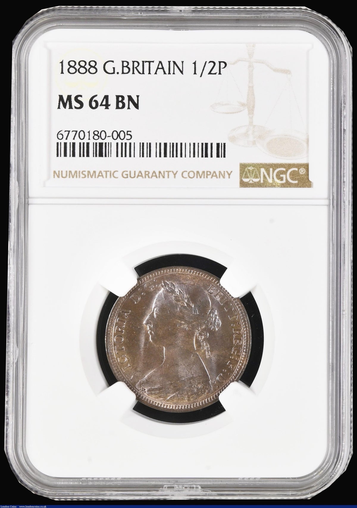 1888 Halfpenny F 359 UNC MS64RB