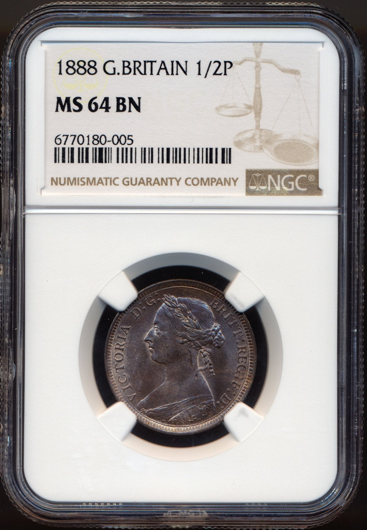 1888 Halfpenny F 359 UNC MS64RB