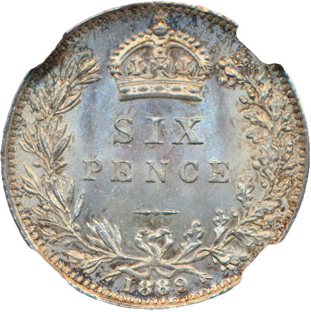 1889 Sixpence Jubilee head ESC 3279 UNC MS63