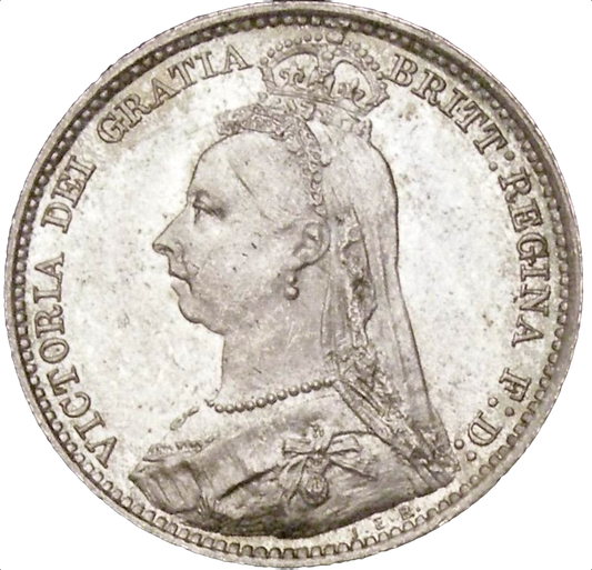 1891 Sixpence S3929 ESC 3282 UNC