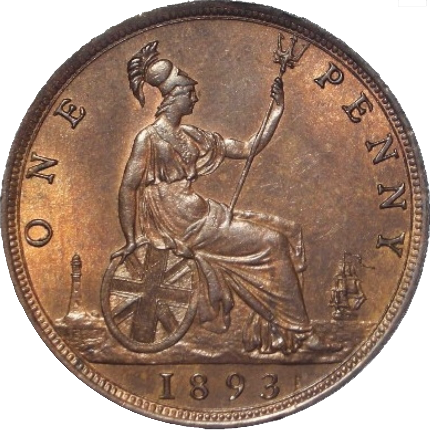1893/2 Penny S3954 F136 AUNC