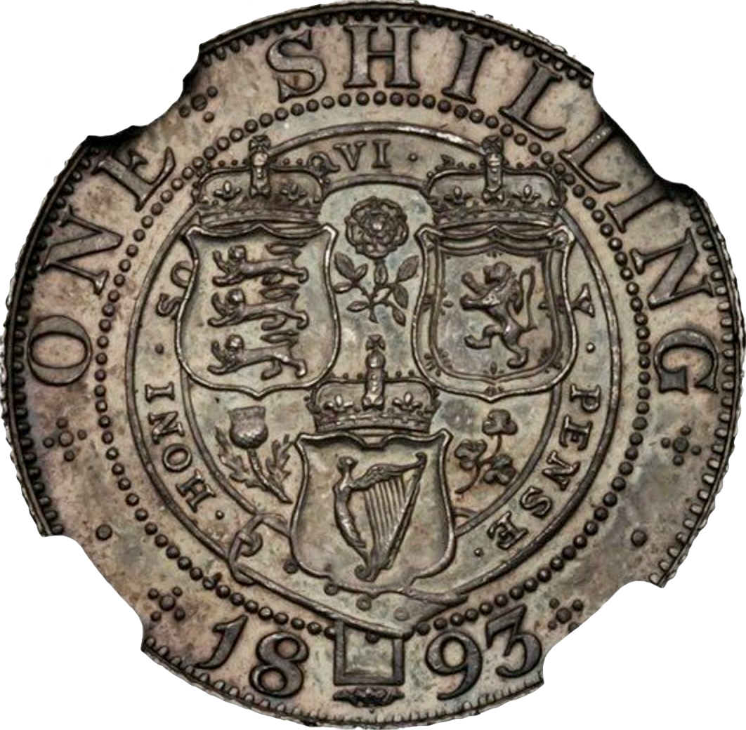 1893 Shilling Old veiled head S3940 ESC 3153 UNC MS63