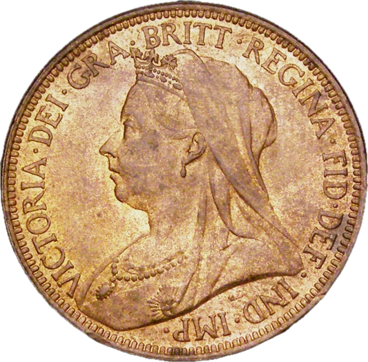 1895 Halfpenny F 370 UNC
