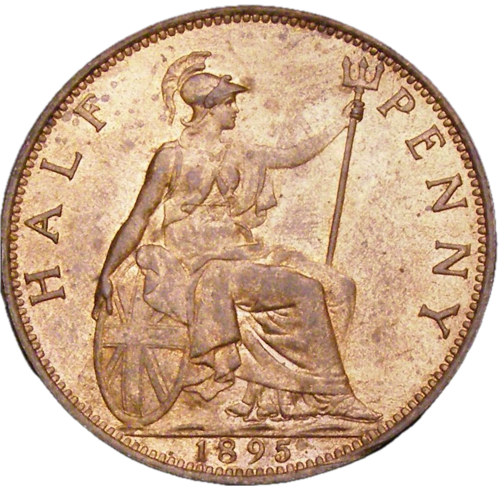 1895 Halfpenny F 370 UNC