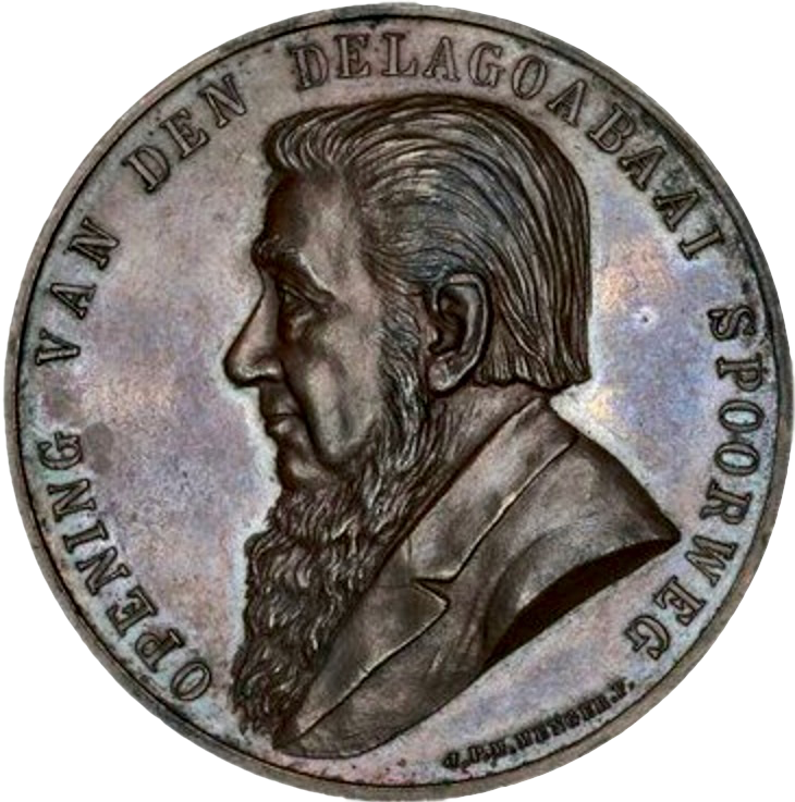 1897 SOUTH AFRICA Opening of the Delagoa Bay Railway 44mm copper medal by P. M. Menger (Copy)