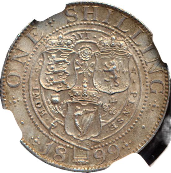 1899 Shilling Old veiled head S3940A ESC 3164 UNC MS63