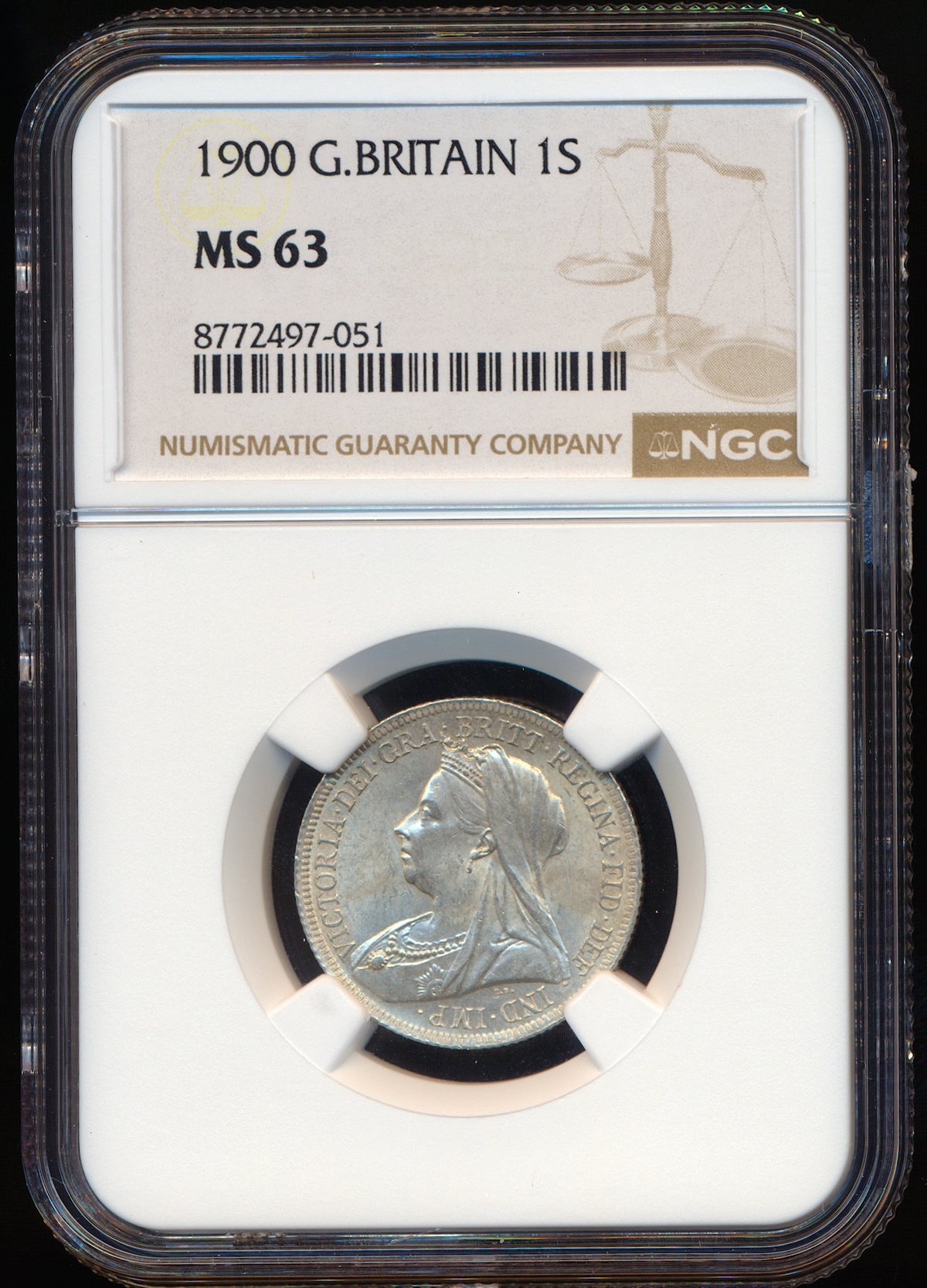 1900 Shilling S3940A ESC 3165 UNC MS63