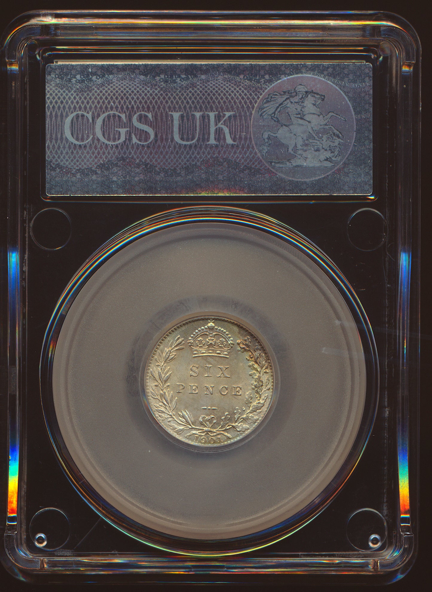 1901 Sixpence Old veiled head S3941 ESC 3294 UNC CGS 85